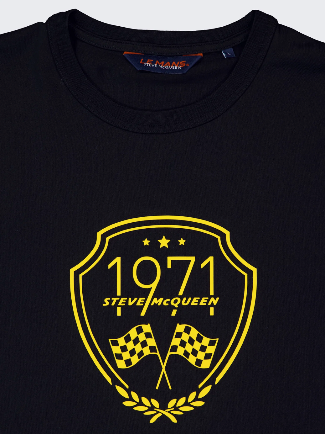 T-shirt Steve McQueen 1971 Noir – Écusson Racing