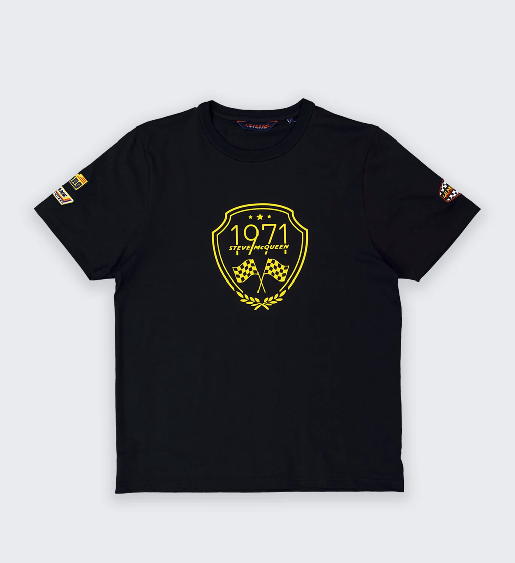 T-shirt Steve McQueen 1971 Noir – Écusson Racing