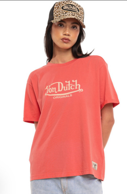 T-shirt femme Von Dutch Originals corail