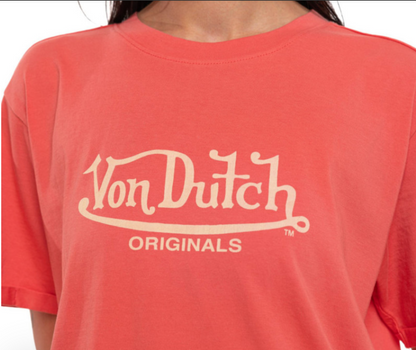 T-shirt femme Von Dutch Originals corail