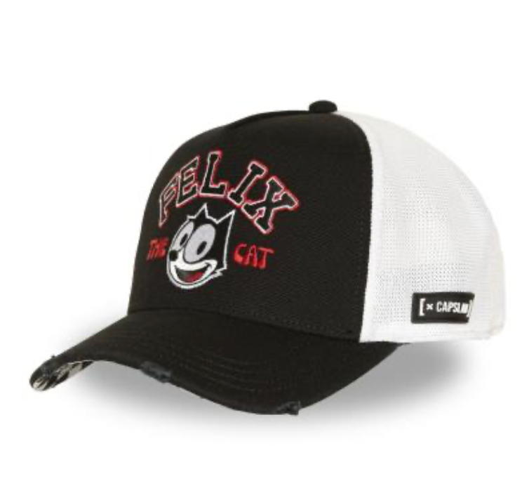 Casquette Trucker Capslab Félix le Chat – Noire & Blanche | Officielle