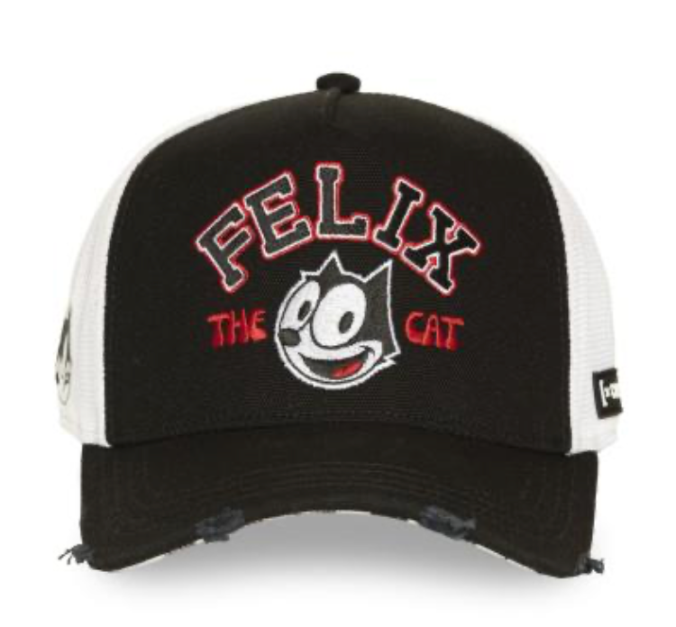Casquette Trucker Capslab Félix le Chat – Noire & Blanche | Officielle