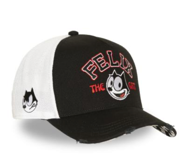 Casquette Trucker Capslab Félix le Chat – Noire & Blanche | Officielle