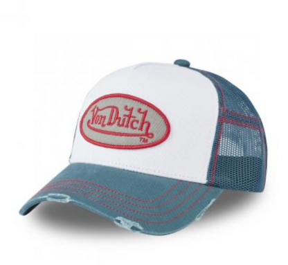 Casquette Trucker Von Dutch Blanche & Bleu Vintage