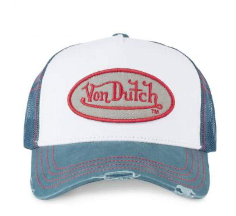 Casquette Trucker Von Dutch Blanche & Bleu Vintage