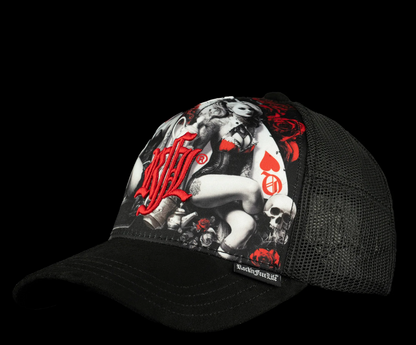 Casquette Rock’nFreeLife POKER FACE N°281 Édition Limitée | Un Barbu et Une Blonde