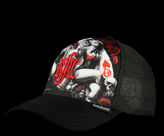 Casquette Rock’nFreeLife POKER FACE N°281 Édition Limitée | Un Barbu et Une Blonde