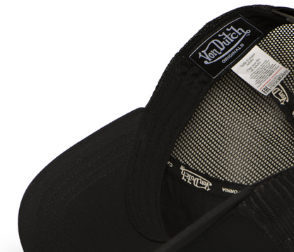 Casquette Von Dutch Originals Full Black Trucker | Broderie Ton sur Ton