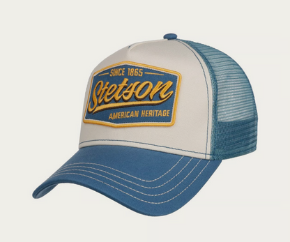 Casquette Trucker Stetson American Heritage Bleu Vintage | Un Barbu et Une Blonde