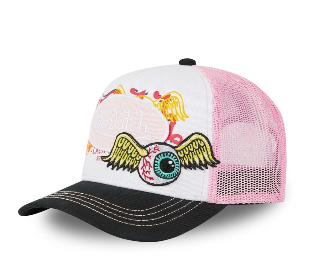 Casquette Trucker Von Dutch Fly Eye – Blanc, Rose & Noir