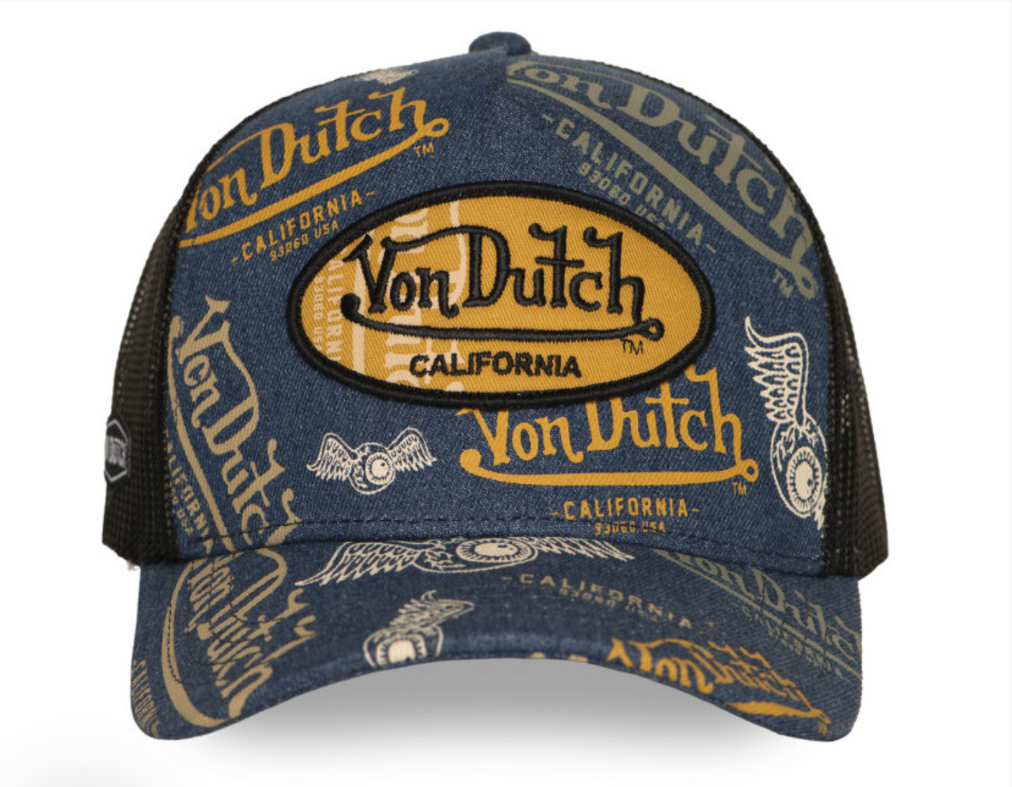 Casquette Trucker Von Dutch Denim  – Bleu & Noir