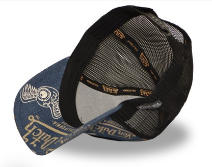 Casquette Trucker Von Dutch Denim  – Bleu & Noir