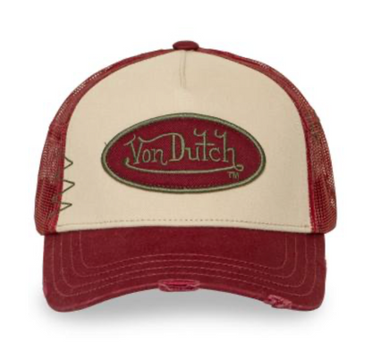 Casquette Trucker Von Dutch Écru & Rouge Vintage
