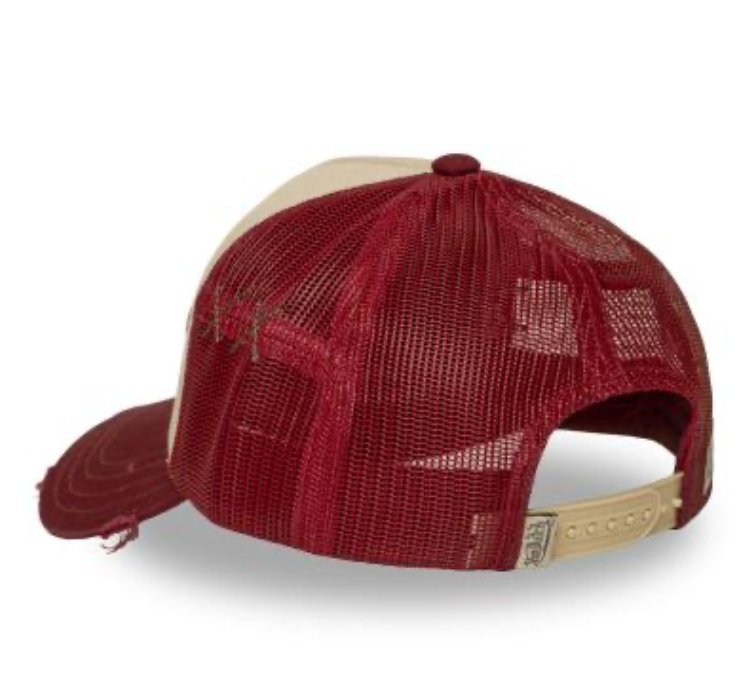 Casquette Trucker Von Dutch Écru & Rouge Vintage
