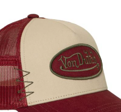 Casquette Trucker Von Dutch Écru & Rouge Vintage