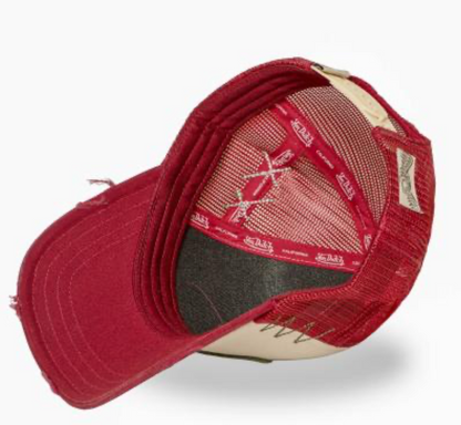 Casquette Trucker Von Dutch Écru & Rouge Vintage
