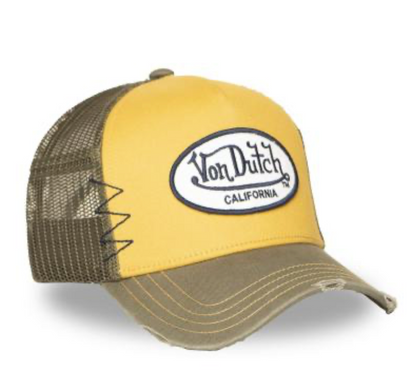 Casquette Trucker Von Dutch Jaune & Kaki Vintage