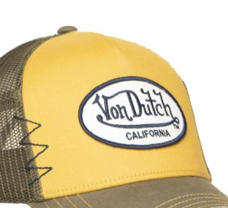 Casquette Trucker Von Dutch Jaune & Kaki Vintage