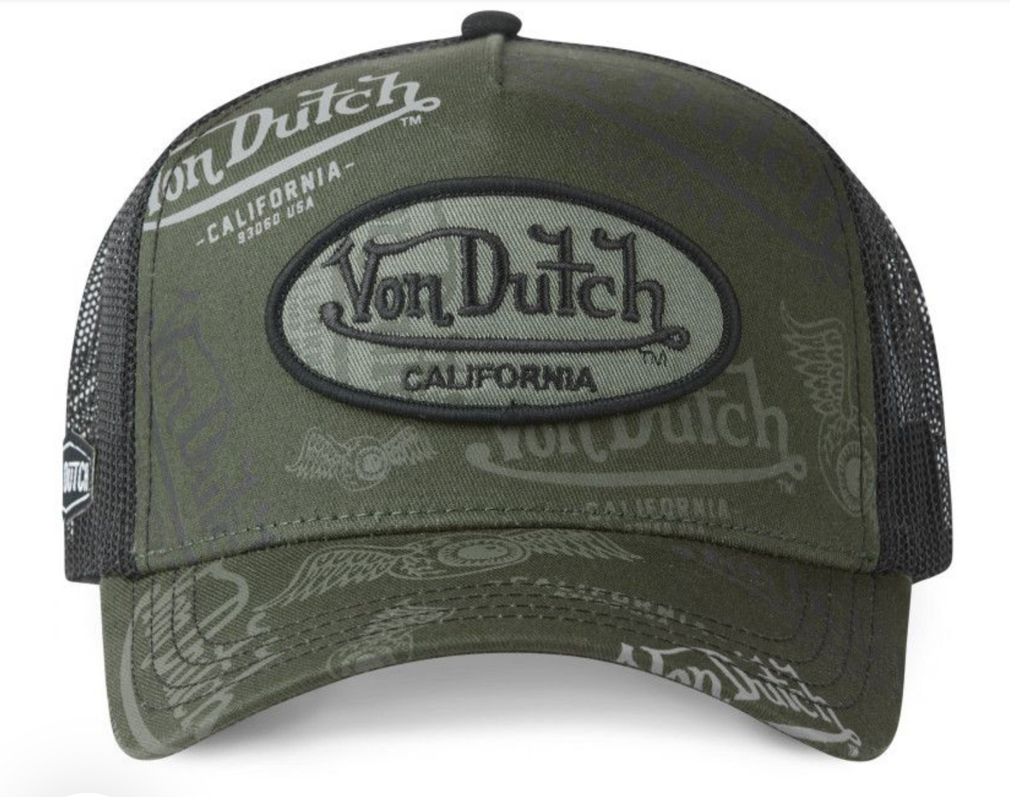 Casquette Trucker Von Dutch All Over – Kaki & Noir