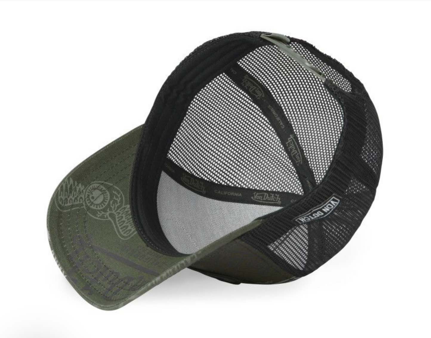 Casquette Trucker Von Dutch All Over – Kaki & Noir