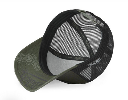 Casquette Trucker Von Dutch All Over – Kaki & Noir