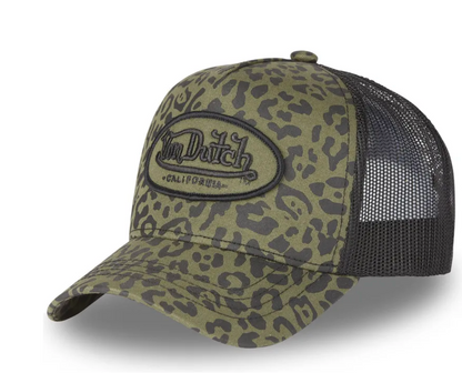 Casquette Trucker Von Dutch Léopard – Kaki & Noir