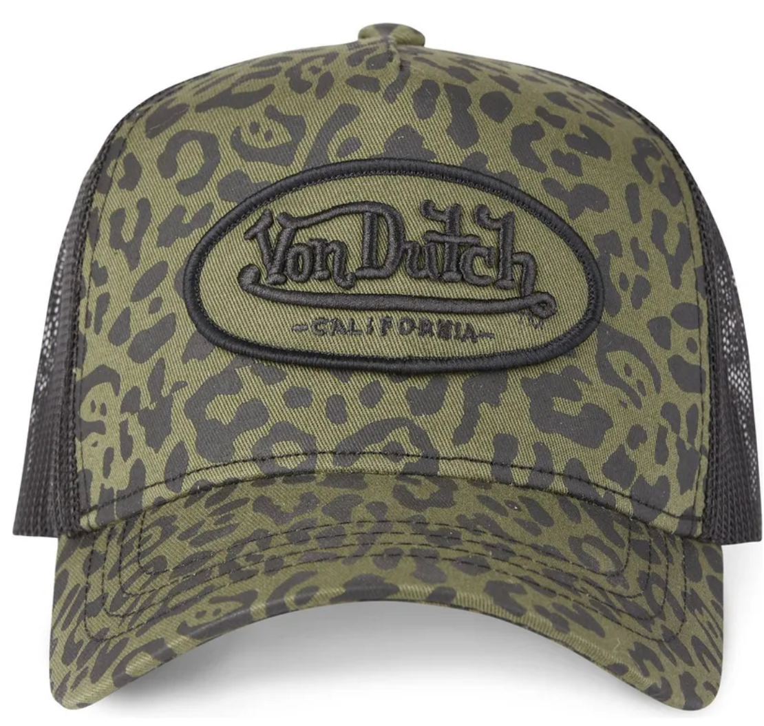 Casquette Trucker Von Dutch Léopard – Kaki & Noir