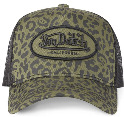 Casquette Trucker Von Dutch Léopard – Kaki & Noir