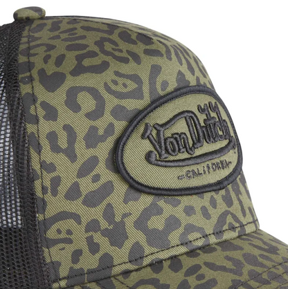 Casquette Trucker Von Dutch Léopard – Kaki & Noir
