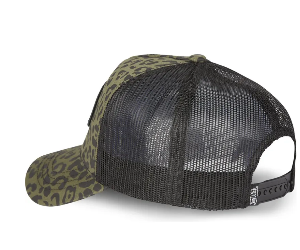 Casquette Trucker Von Dutch Léopard – Kaki & Noir