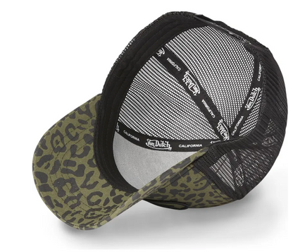 Casquette Trucker Von Dutch Léopard – Kaki & Noir
