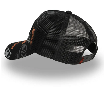 Casquette Trucker Von Dutch All Over – Noir, Gris & Orange