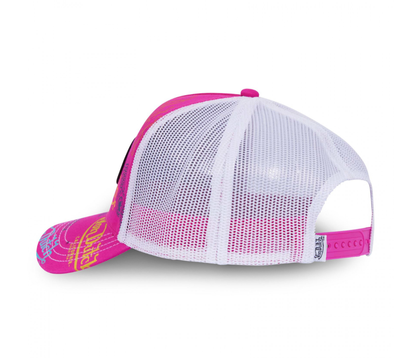 Casquette Trucker Von Dutch All Over – Fuchsia & Blanc