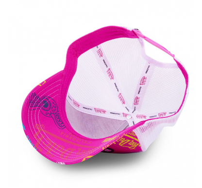 Casquette Trucker Von Dutch All Over – Fuchsia & Blanc