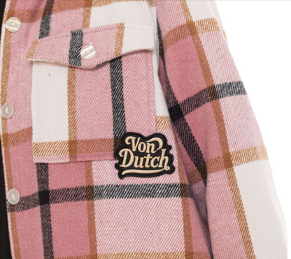 Chemise Femme Von Dutch Lize – Flanelle à carreaux rose