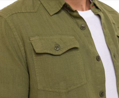 Chemise Homme Von Dutch Mojave – Coton & Lin Kaki