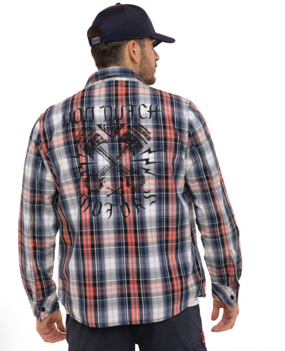 Chemise Homme Von Dutch Carreaux Vintage Bleu & Rouge