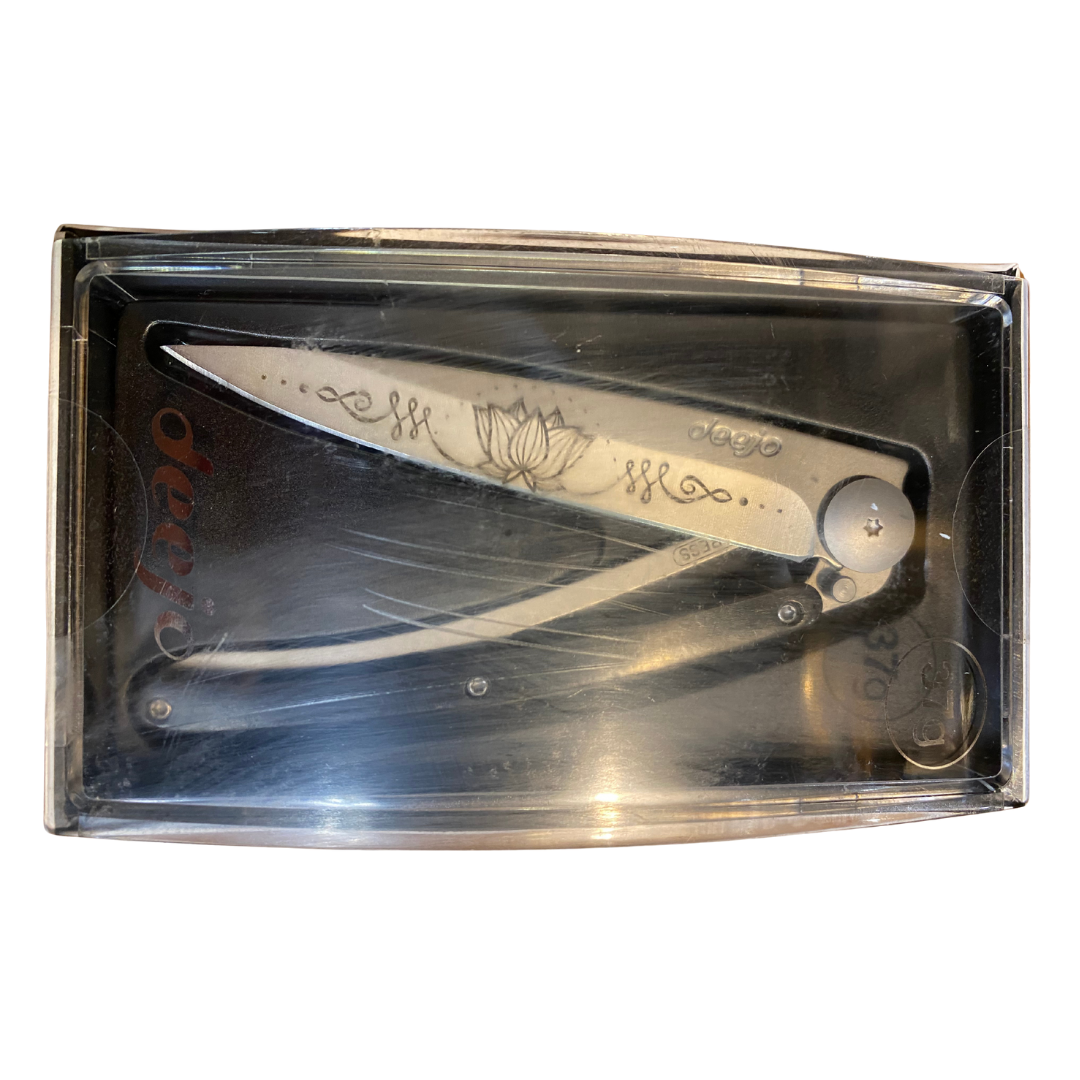 🔪 Couteau Deejo 37 g – Tattoo “Zen Lotus”