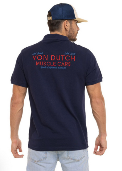 Polo homme Von Dutch bleu marine – Muscle Cars | Un Barbu et Une Blonde