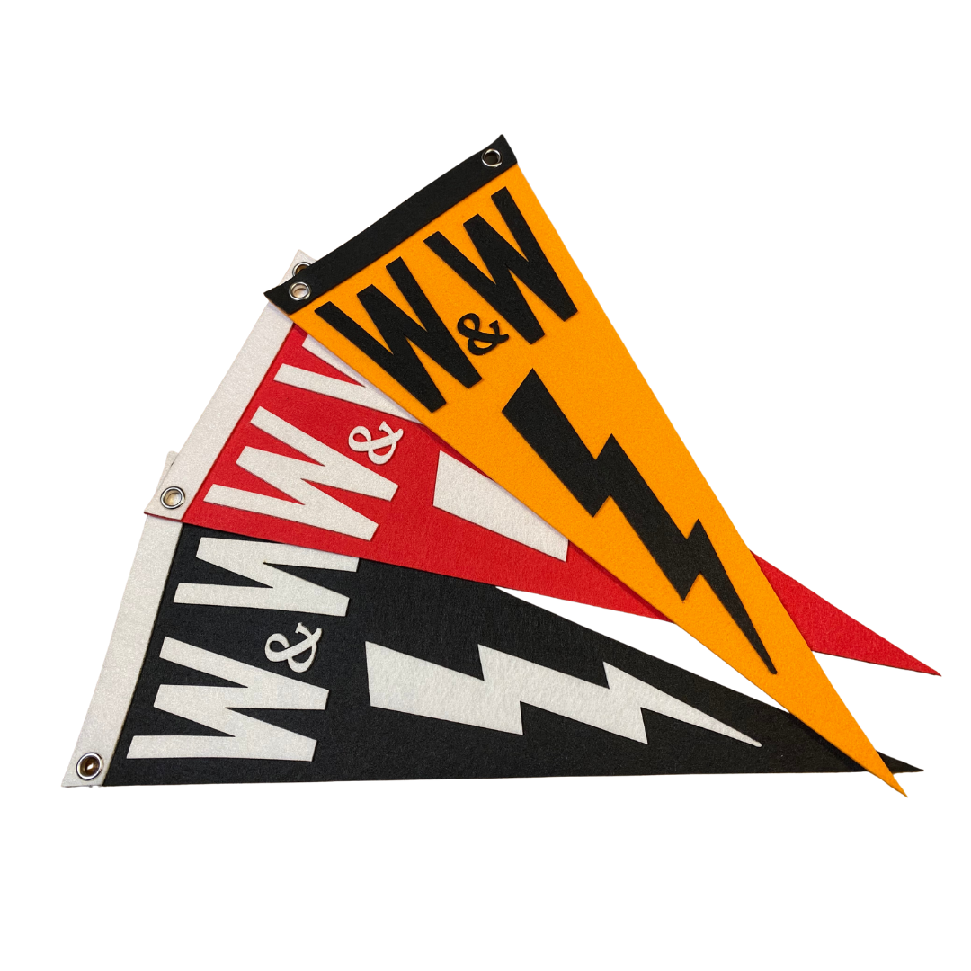 ⚡ Lot de 3 fanions Wheels and Waves – Esprit moto & surf vintage