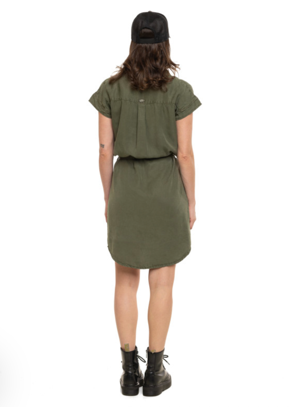 Robe-chemise Von Dutch kaki en Tencel