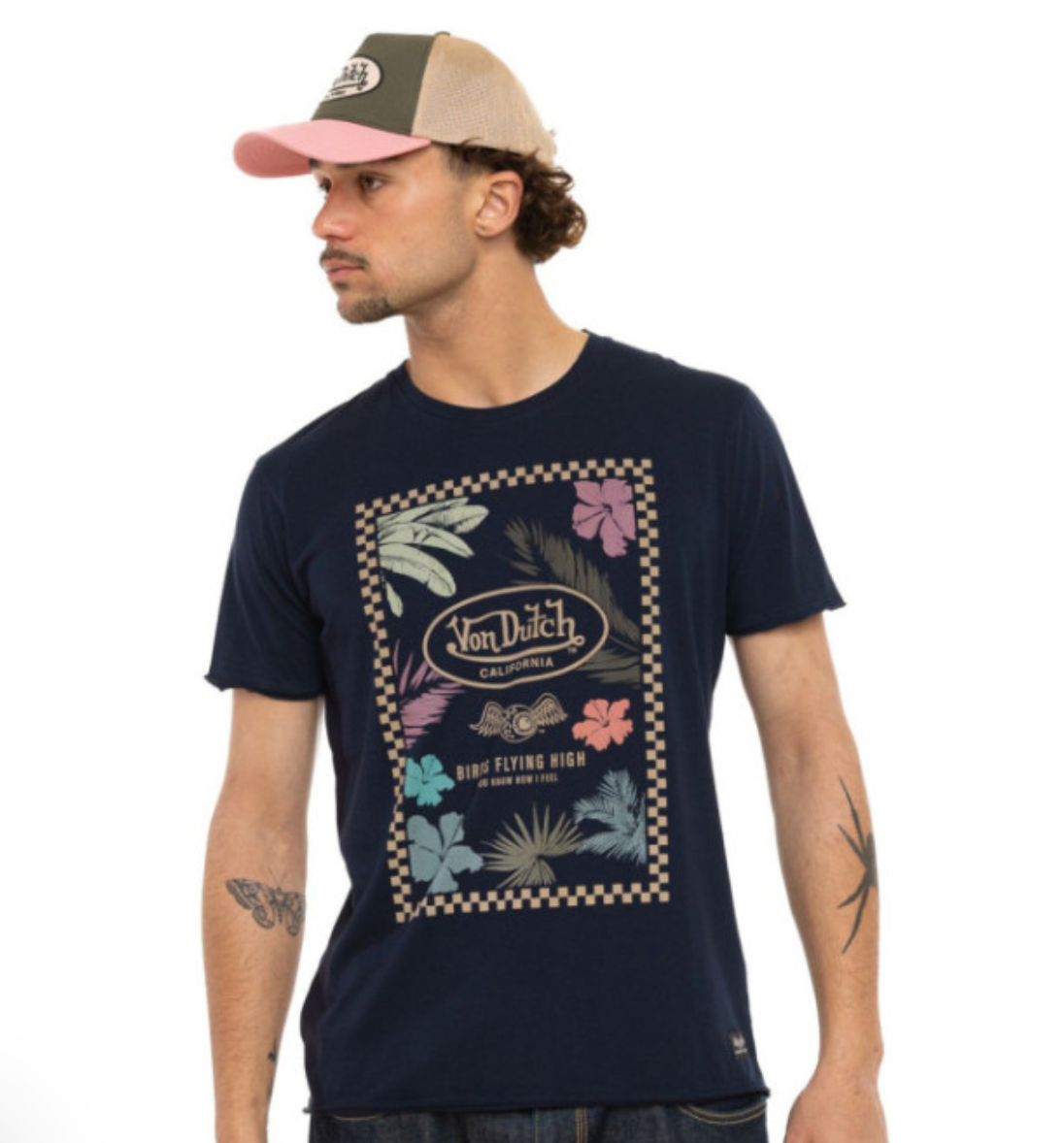 T-shirt Homme Von Dutch Birds Flying High – Bleu Marine