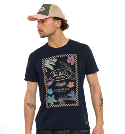 T-shirt Homme Von Dutch Birds Flying High – Bleu Marine