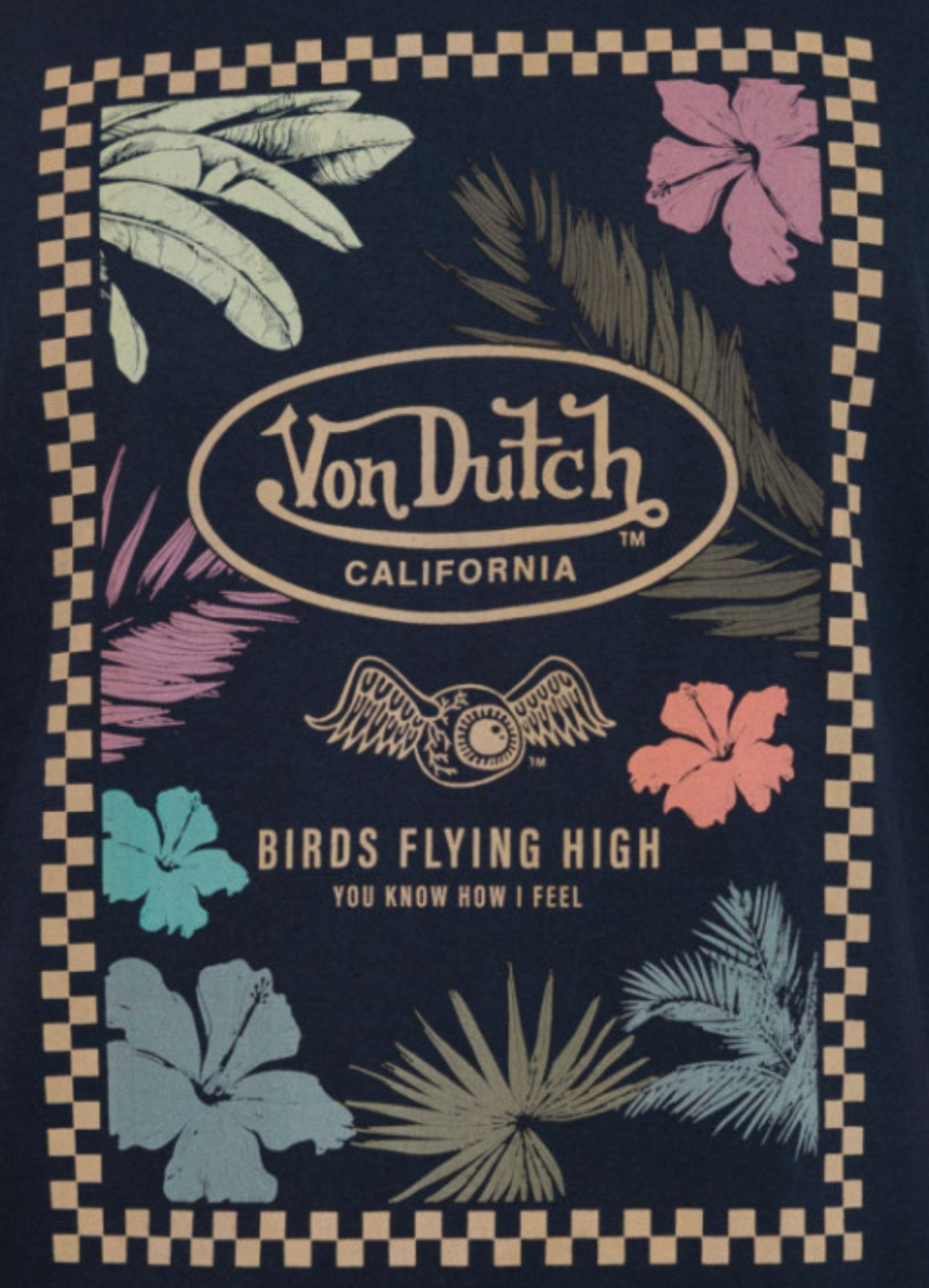 T-shirt Homme Von Dutch Birds Flying High – Bleu Marine