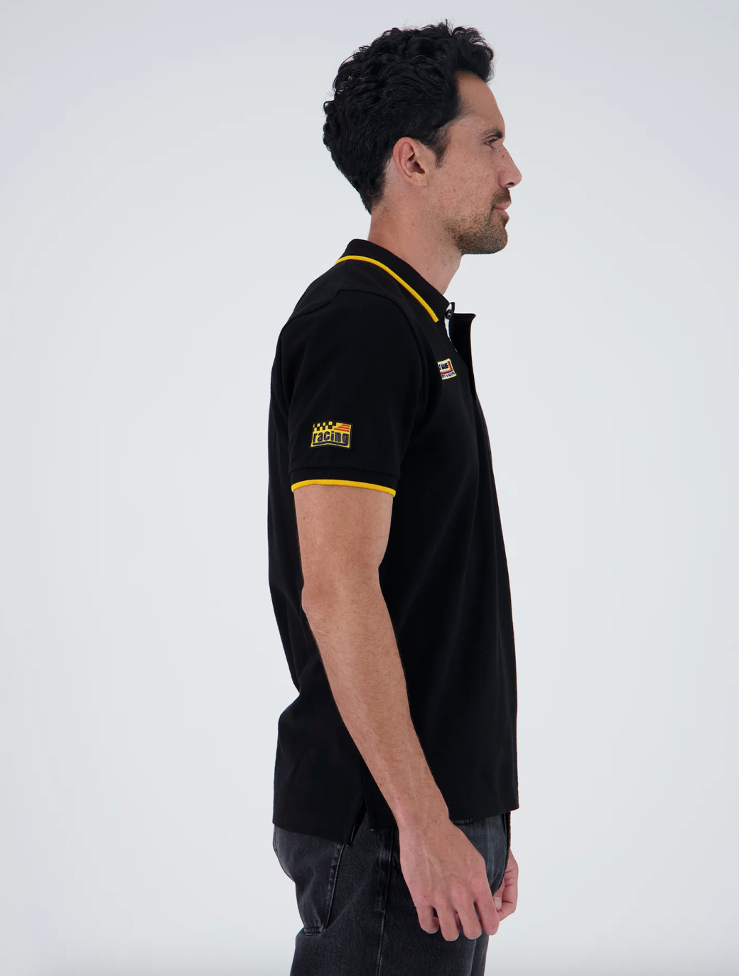 Polo homme Steve McQueen Le Mans 1971 noir – Maille piquée de coton