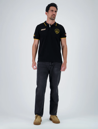 Polo homme Steve McQueen Le Mans 1971 noir – Maille piquée de coton