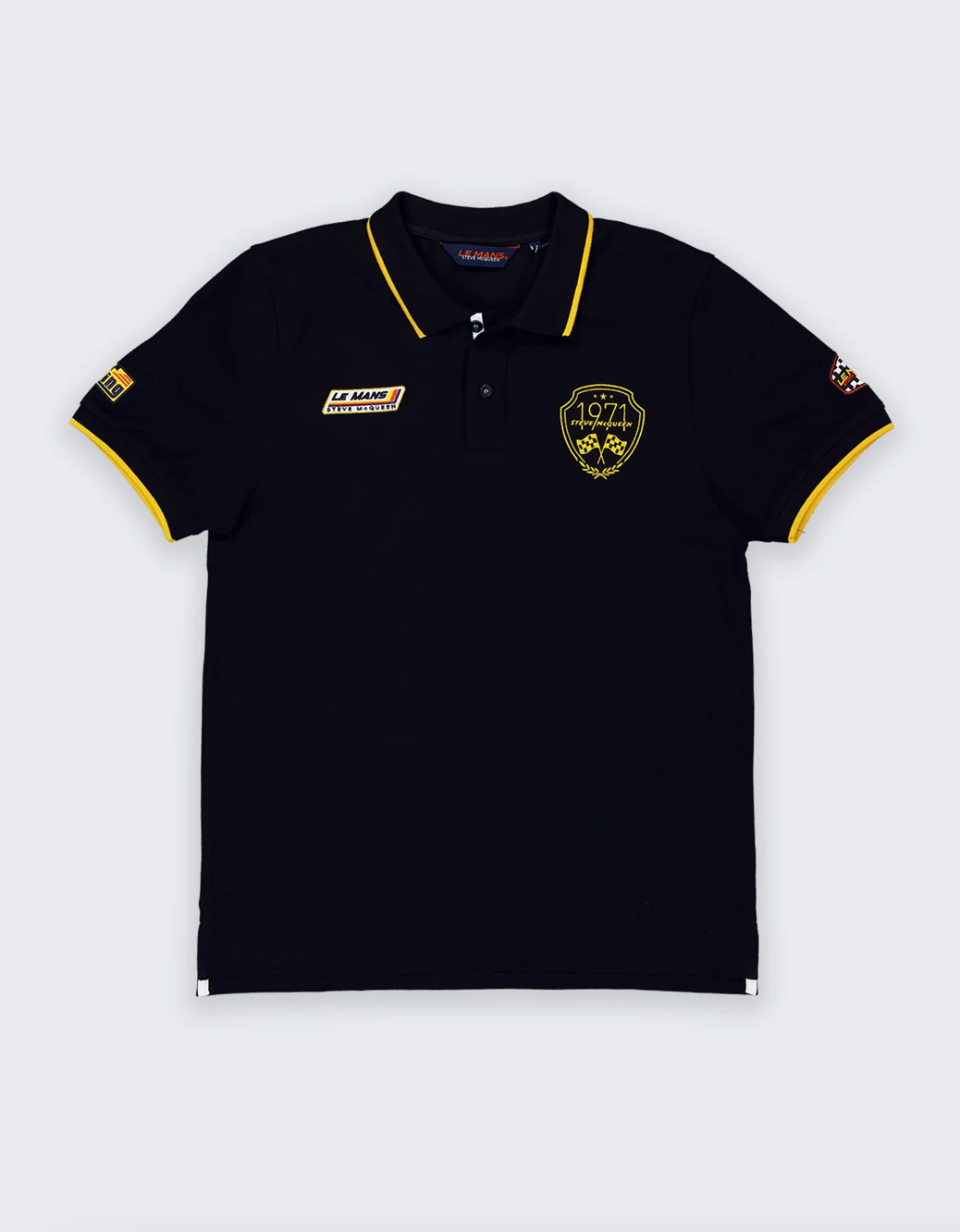 Polo homme Steve McQueen Le Mans 1971 noir – Maille piquée de coton