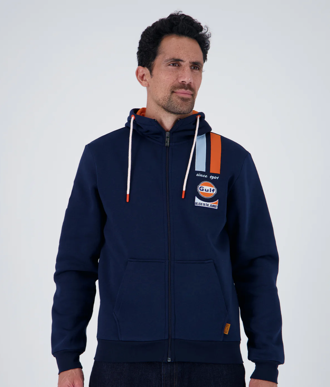 Hoodie zippé Gulf Team Racing bleu marine