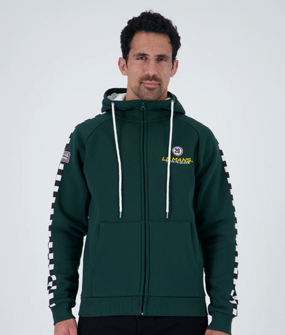 Hoodie zippé Le Mans x Steve McQueen n°20 Vert Racing