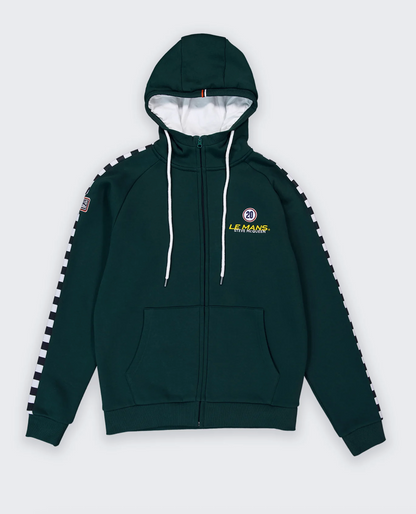 Hoodie zippé Le Mans x Steve McQueen n°20 Vert Racing